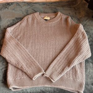 Cozy Knit Sweater in Taupe/lavender